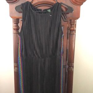 Wild fable sleeveless jumpsuit with rainbow glitter stiles down sides